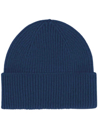 Merino Wool Beanie Hat - Marine Blue