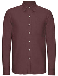 Organic Flannel Shirt - Oxblood Red