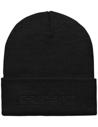 Script Beanie Hat - Black/Black
