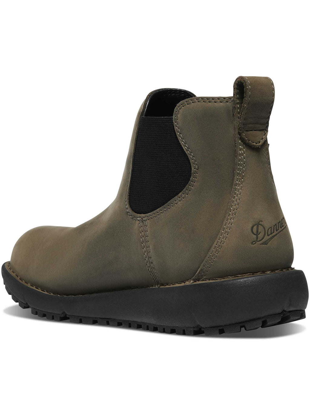 Men's Chelsea boots in dark brown leather with side pull tab, elastic gore and sole