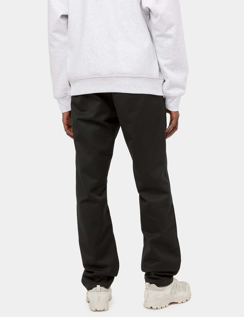 Black relaxed-fit pants with elastic waist and cuffed hems
