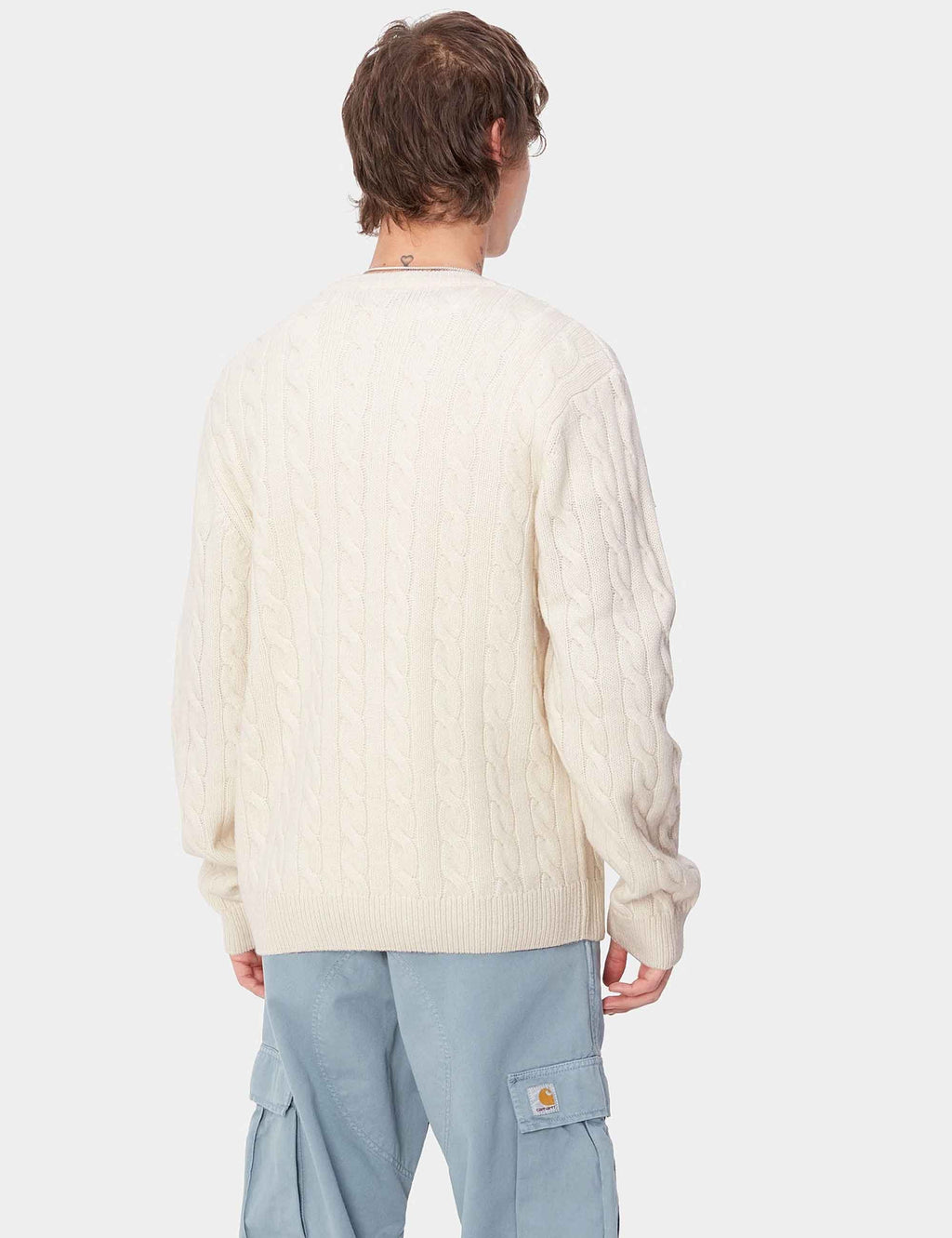 Signature Knit Crew Sweater - Natural/Dusty Ice