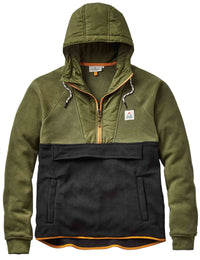 Woodland 1/2 Zip Hooded Polar Fleece - True Black/Khaki