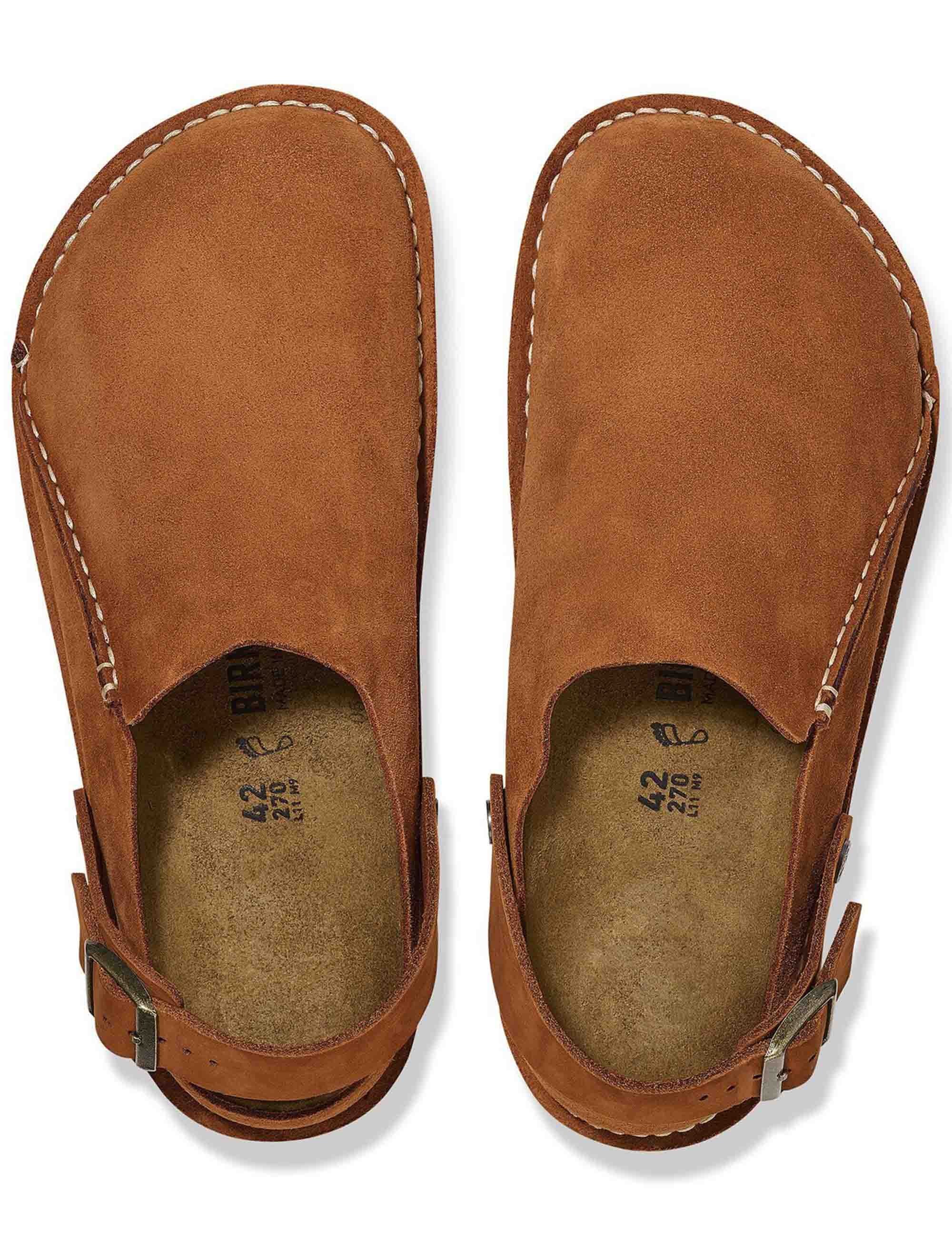 Birkenstock Lutry Suede Mules - Mink (Regular Fit)