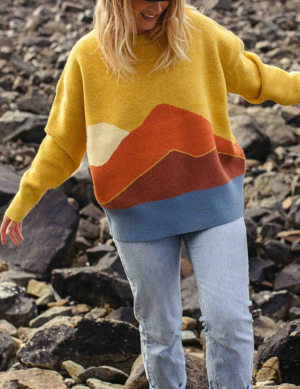 Women's Vista Knitted Jumper - Amber Gold