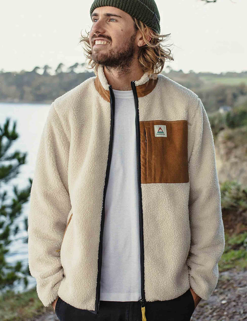 Trekker Deep-Pile Sherpa Fleece Jacket - Warm Ivory