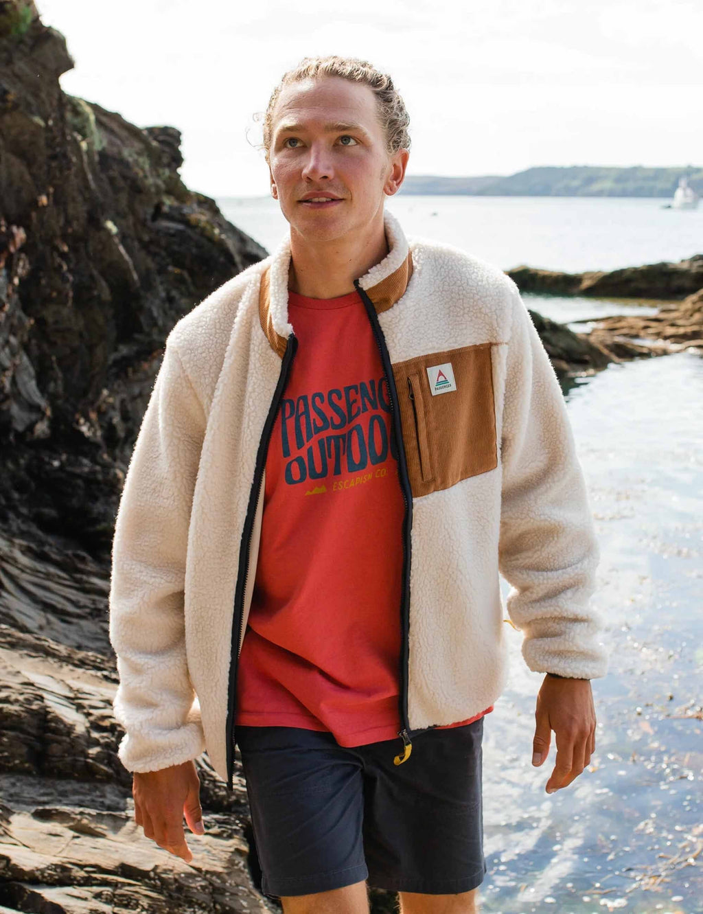 Trekker Deep-Pile Sherpa Fleece Jacket - Warm Ivory