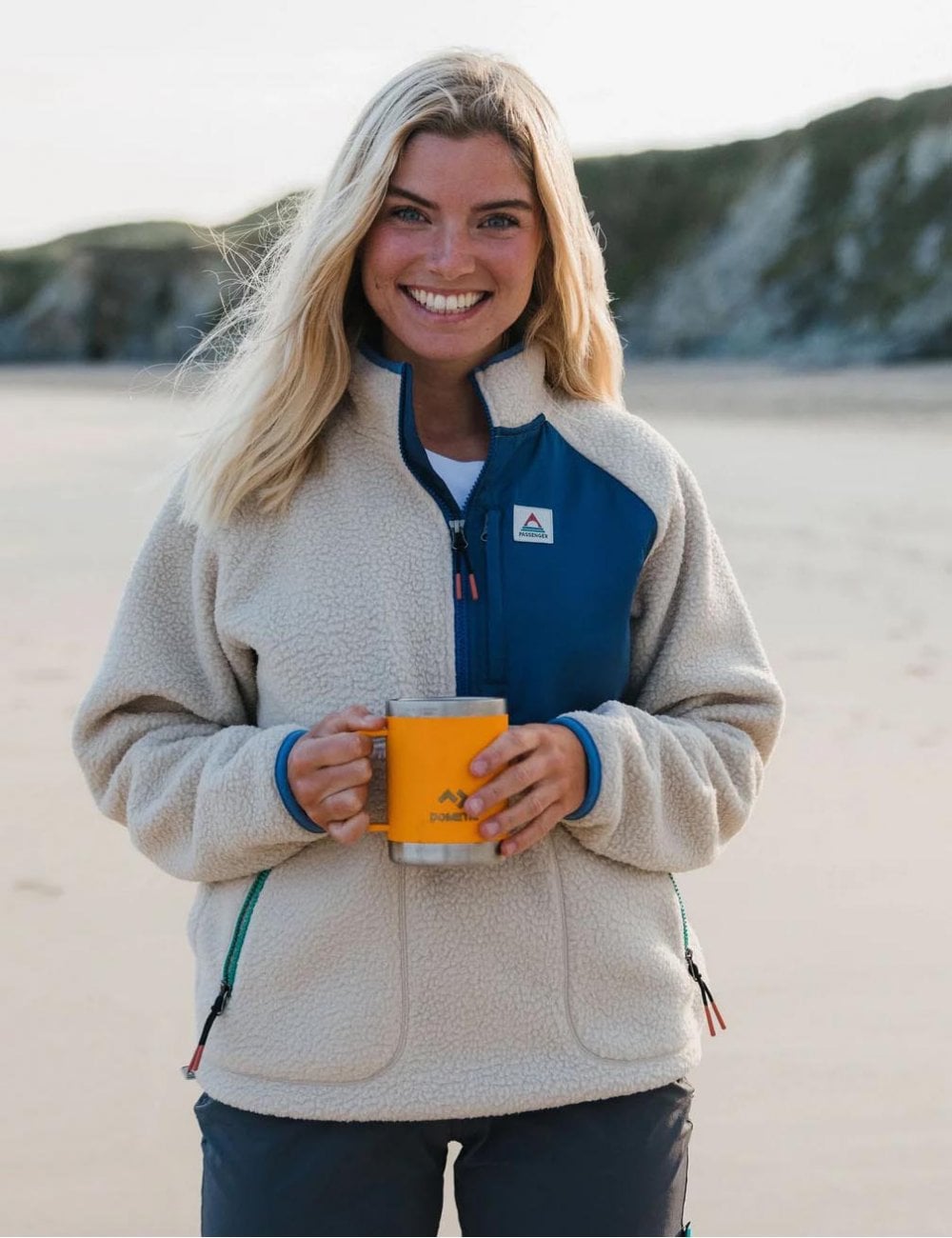 Women's Home 1/2 Zip Fleece Top - Oatmeal