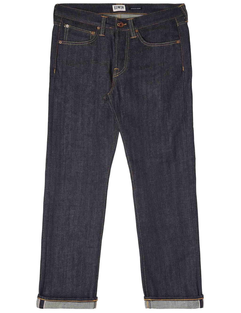 ED-47 Regular Straight Red Selvedge Jeans - Blue, Unwashed