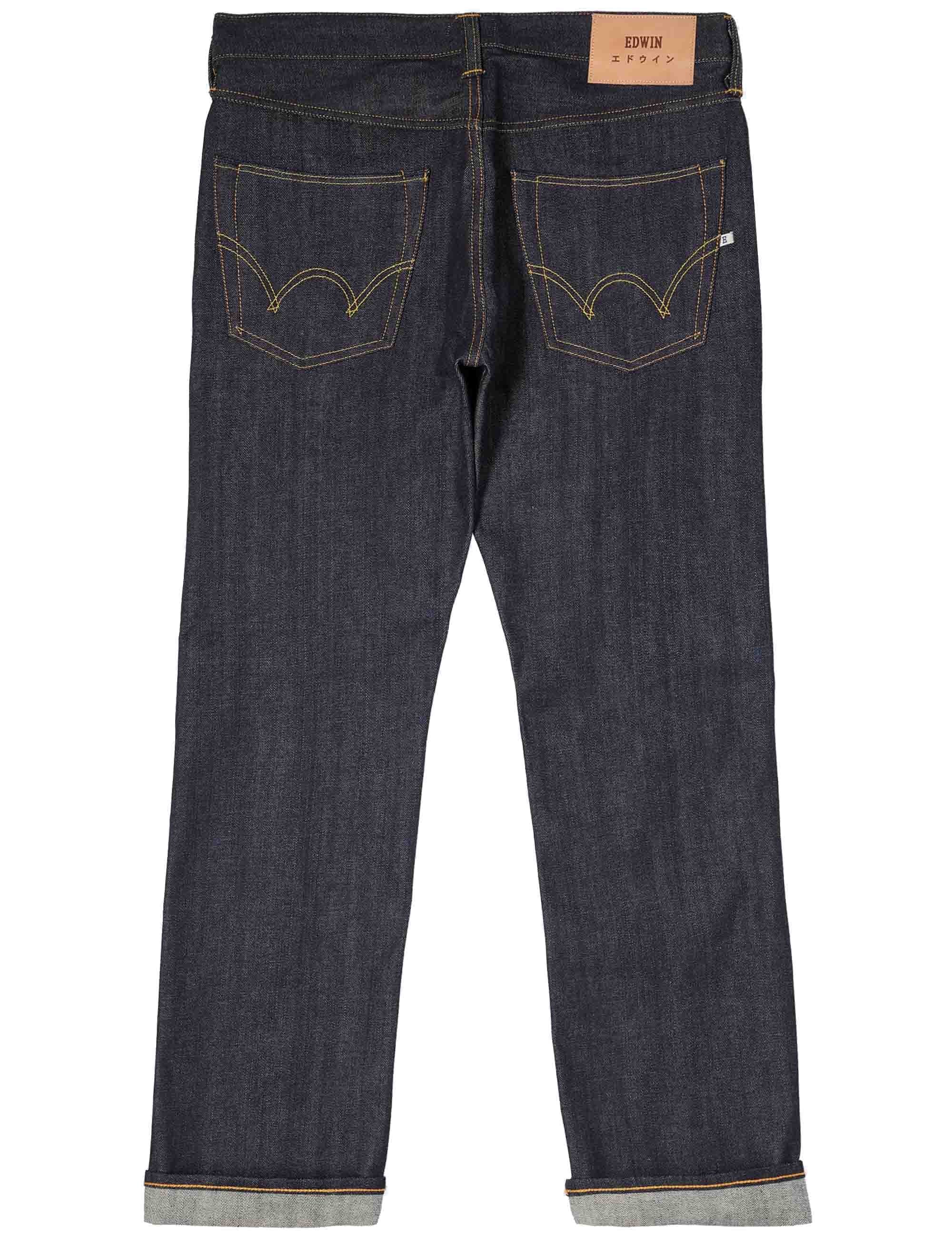 ED-47 Regular Straight Red Selvedge Jeans - Blue, Unwashed