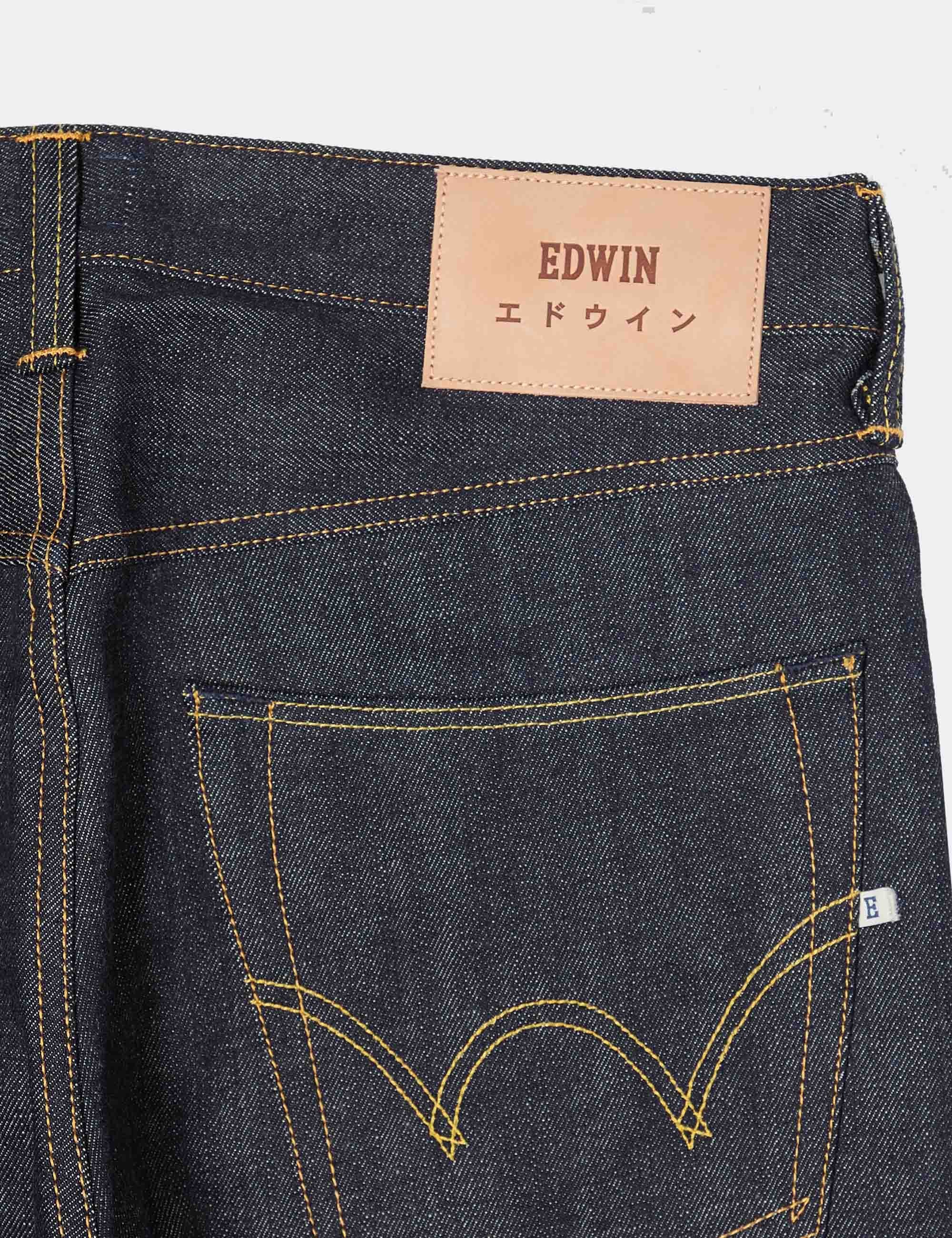 ED-47 Regular Straight Red Selvedge Jeans - Blue, Unwashed