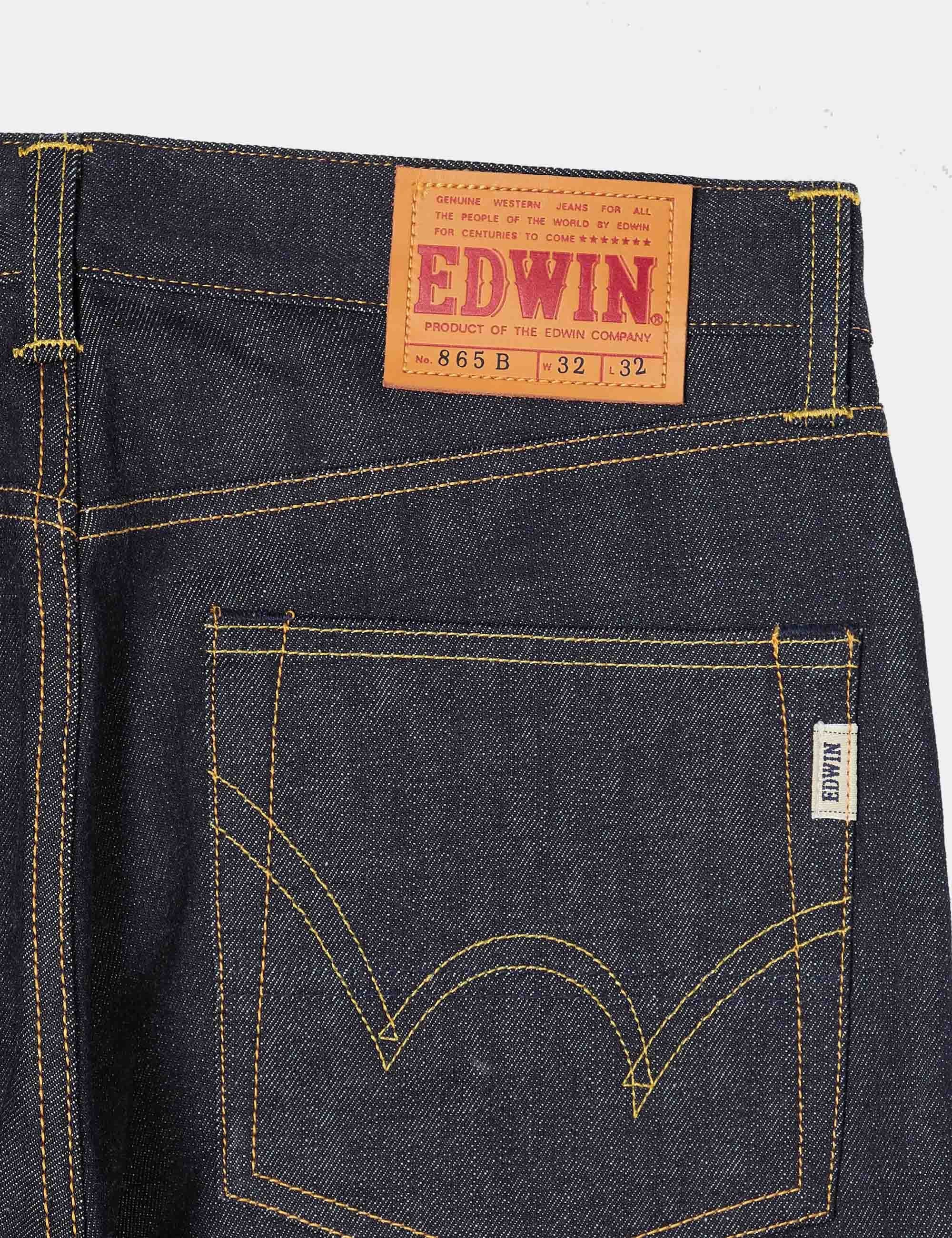 Nashville Straight Leg Red Selvedge Jeans - Blue, Unwashed