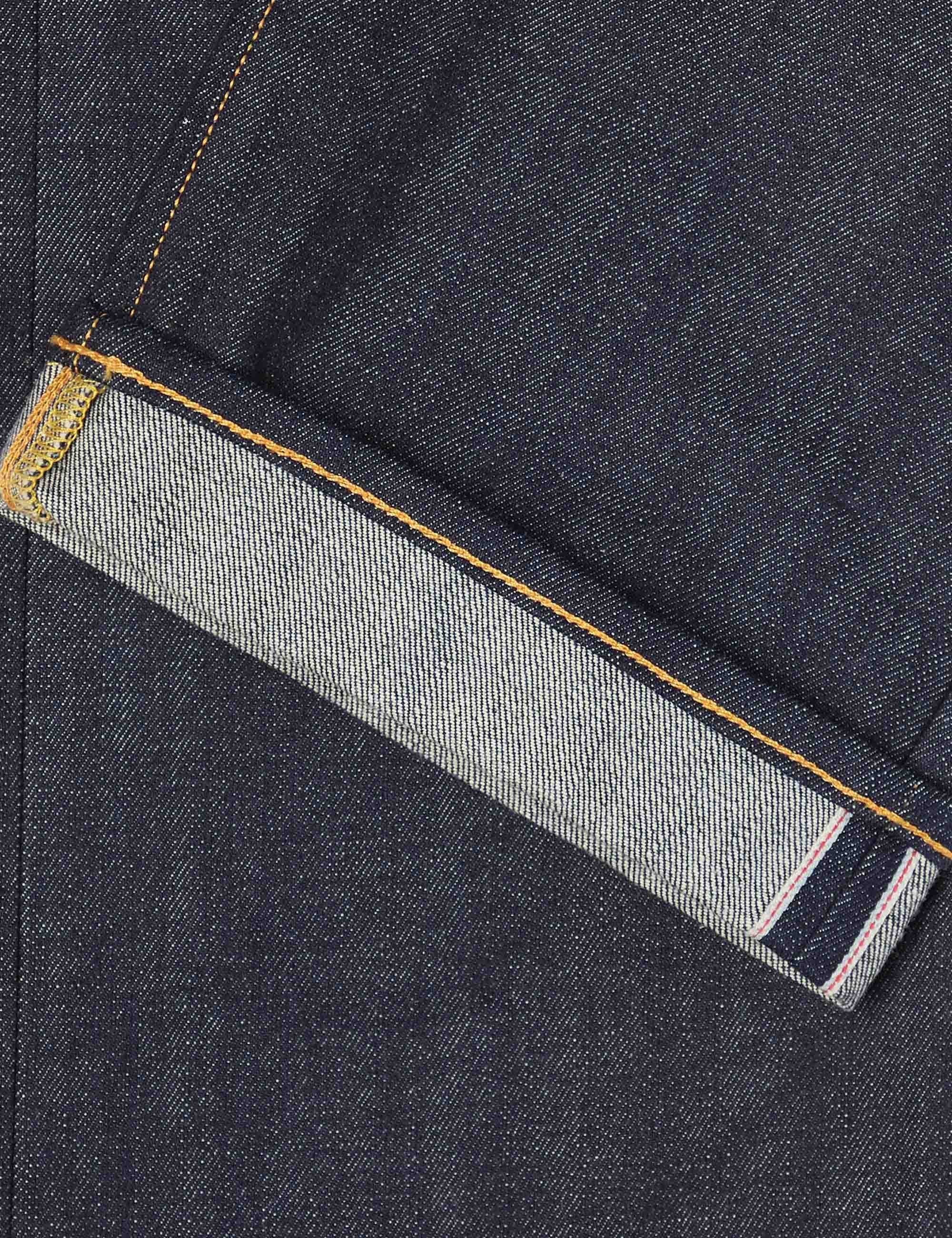 Nashville Straight Leg Red Selvedge Jeans - Blue, Unwashed