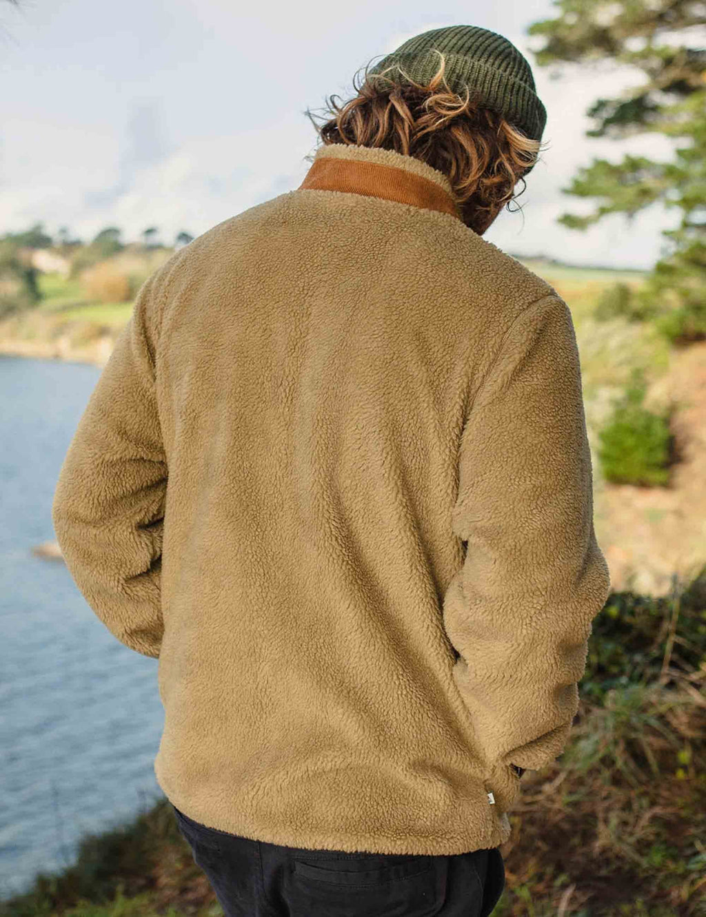 Trekker Deep-Pile Sherpa Fleece Jacket - Biscuit