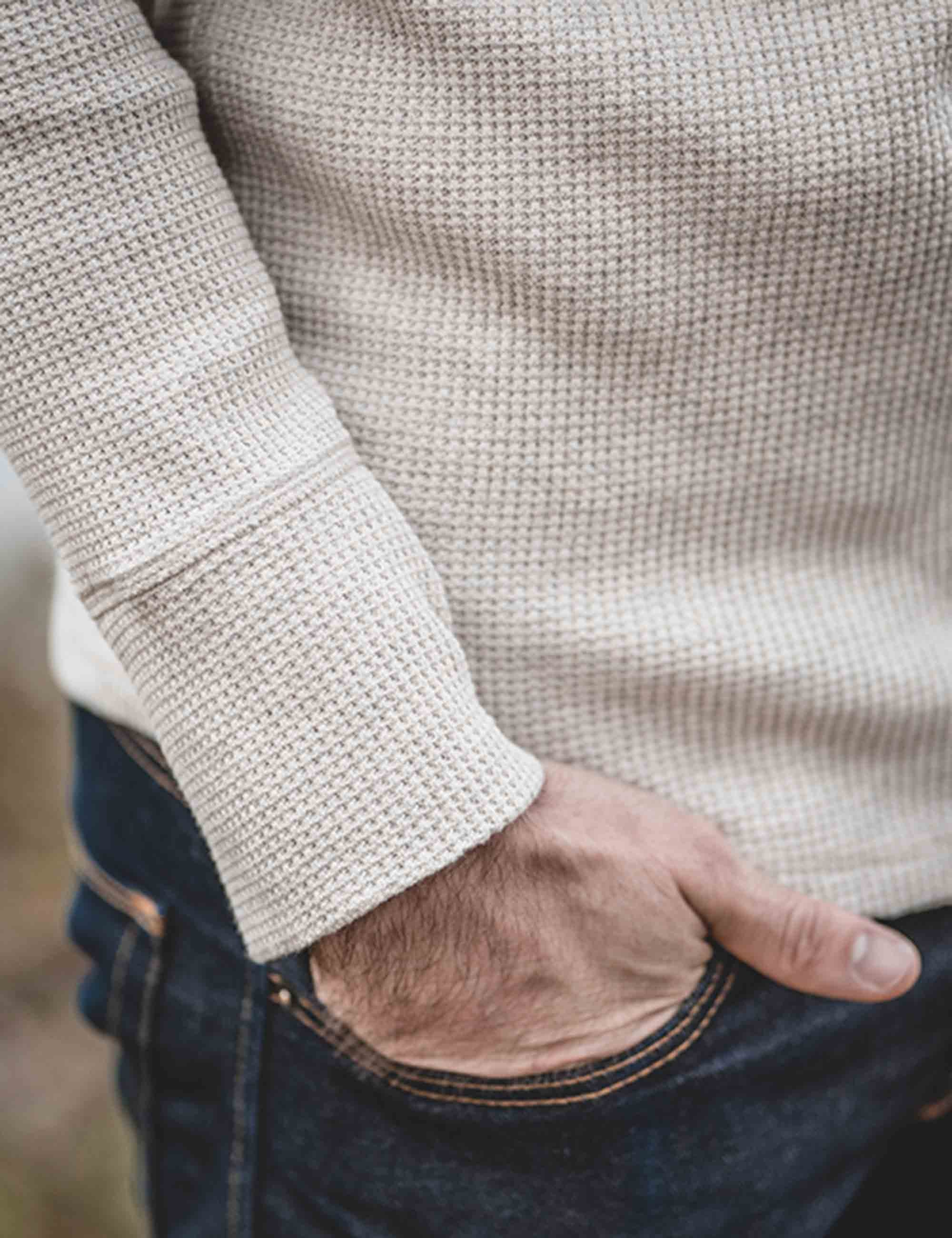 1936 Waffle Henley T-Shirt Shirt - Natural