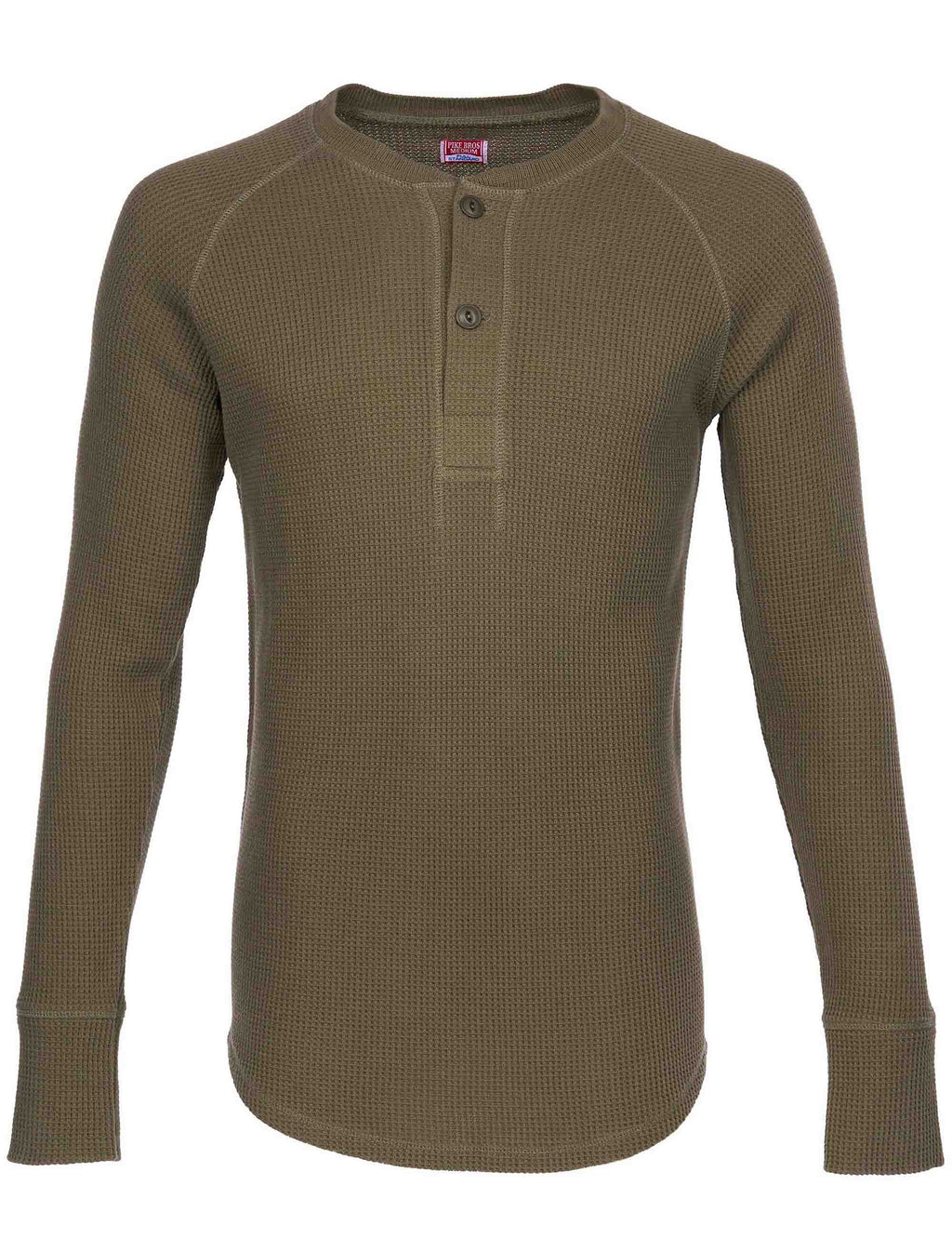 1936 Waffle Henley T-Shirt Shirt - Army