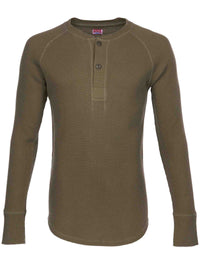 1936 Waffle Henley Shirt - Army