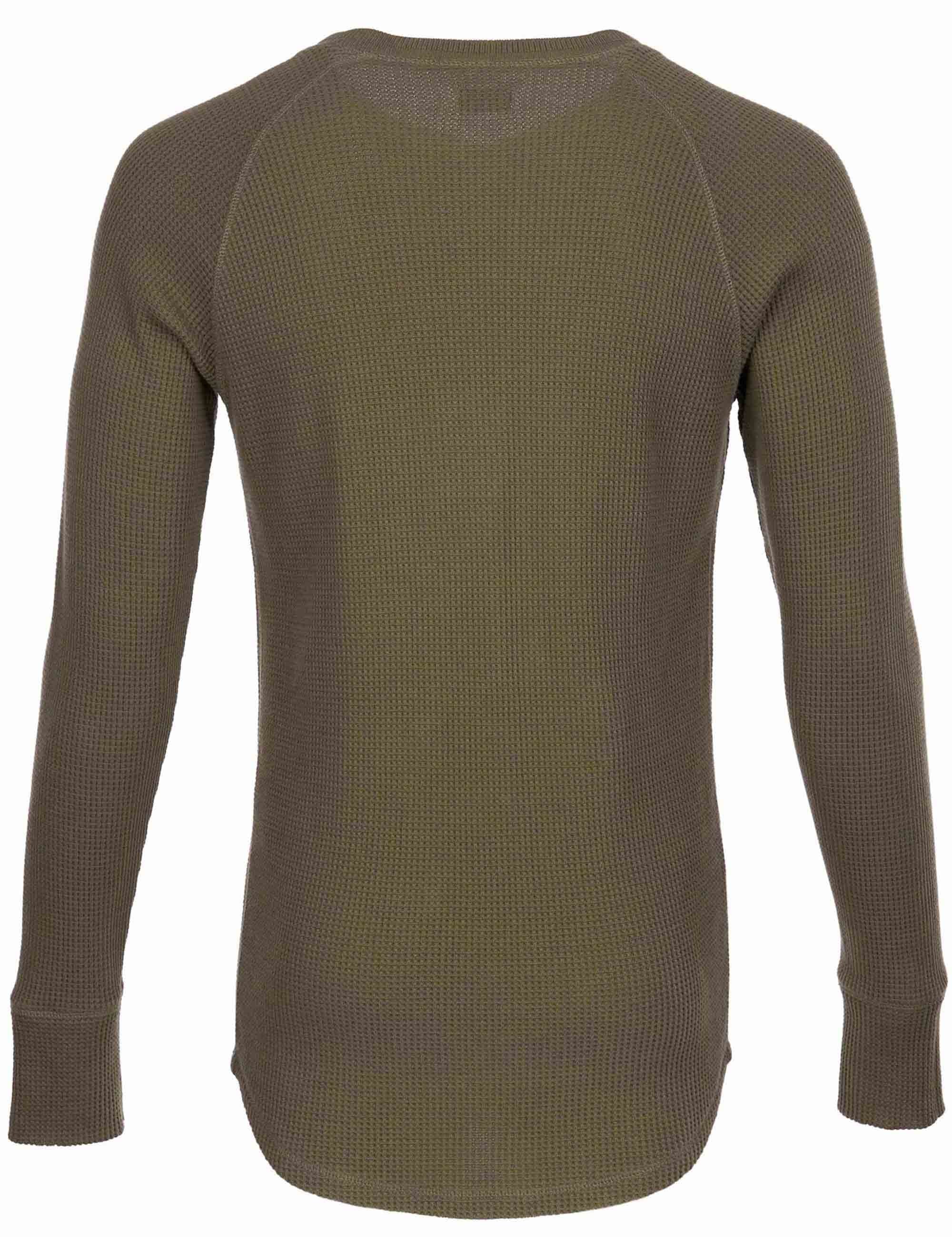 1936 Waffle Henley T-Shirt Shirt - Army