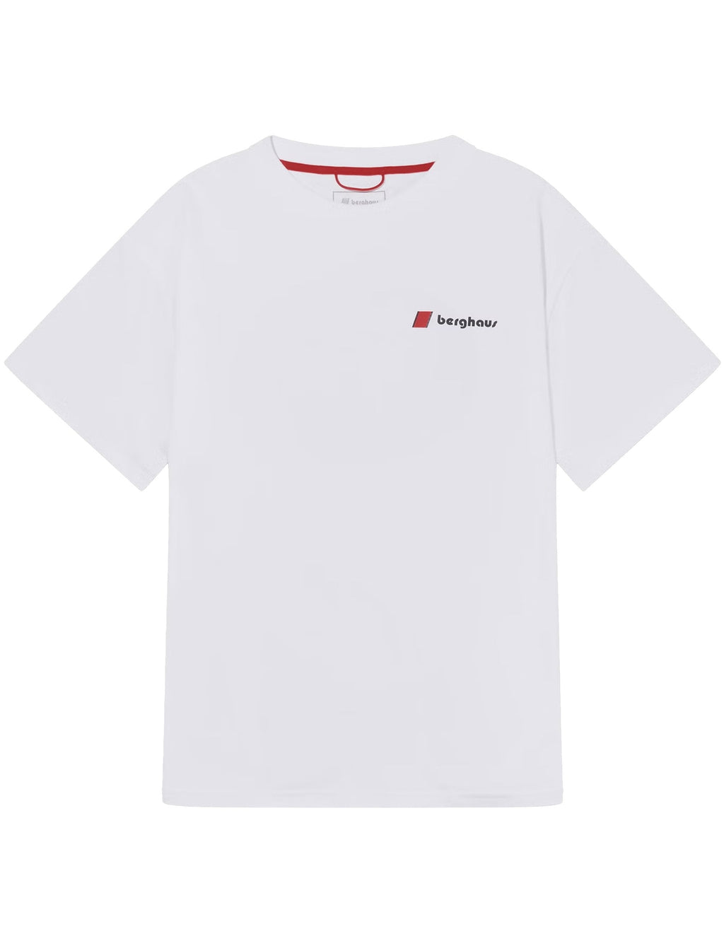 Pure white T-shirt with small chest berghaus logo