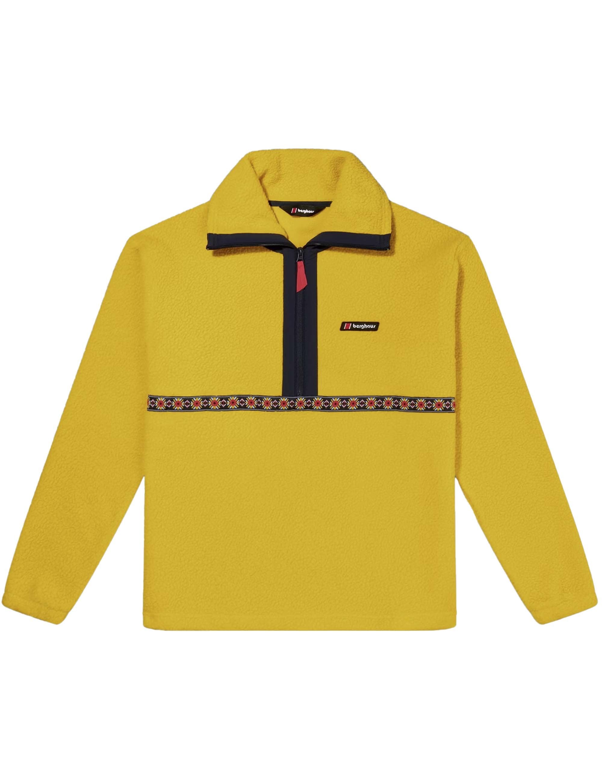 Rhynie Aztec Half Zip Fleece - Amber/Dusk