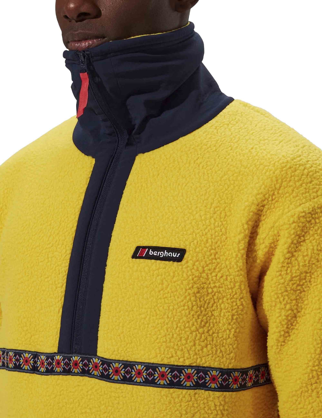 Rhynie Aztec Half Zip Fleece - Amber/Dusk