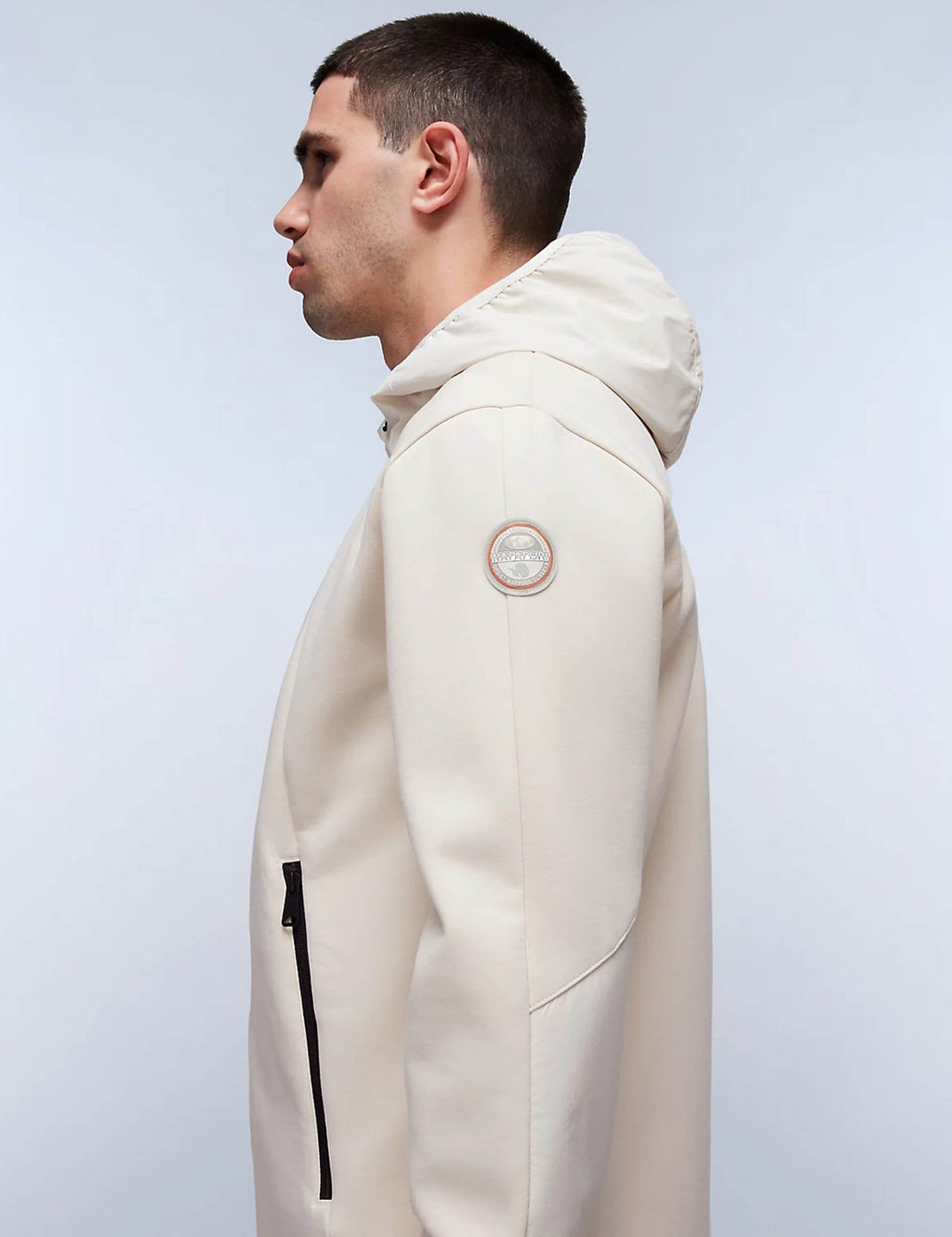 Lys Full Zip Hooded Jacket - Beige Dimity