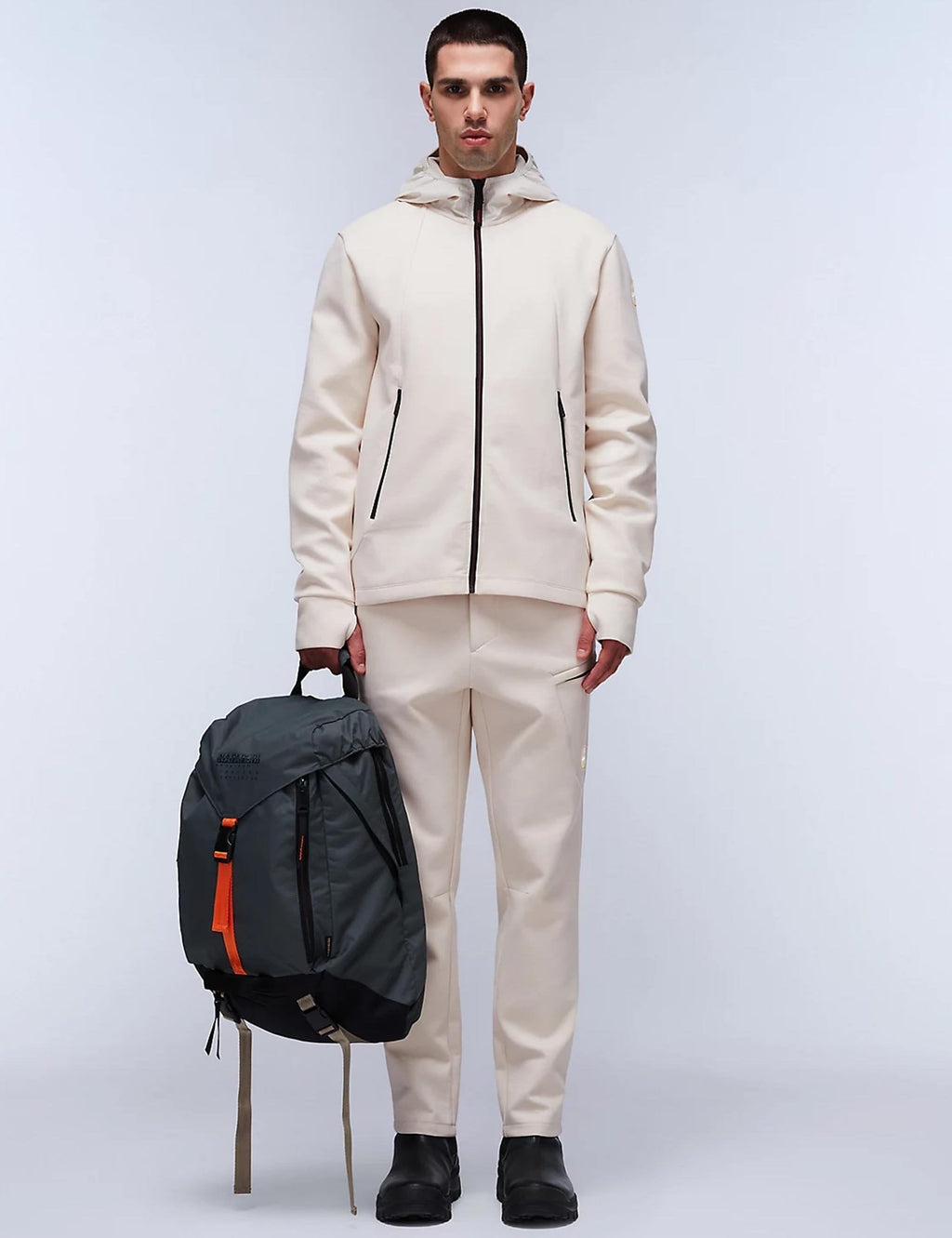 Lys Full Zip Hooded Jacket - Beige Dimity