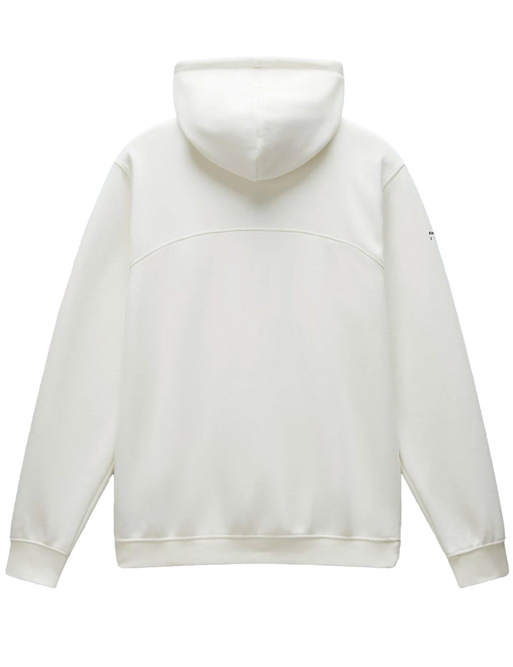Badge Half Zip Hooded Sweat - White Heron