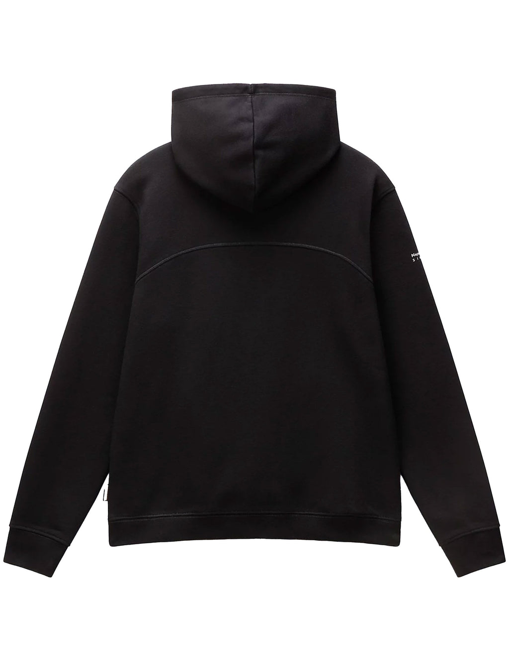 Badge Half Zip Hooded Sweat - Black