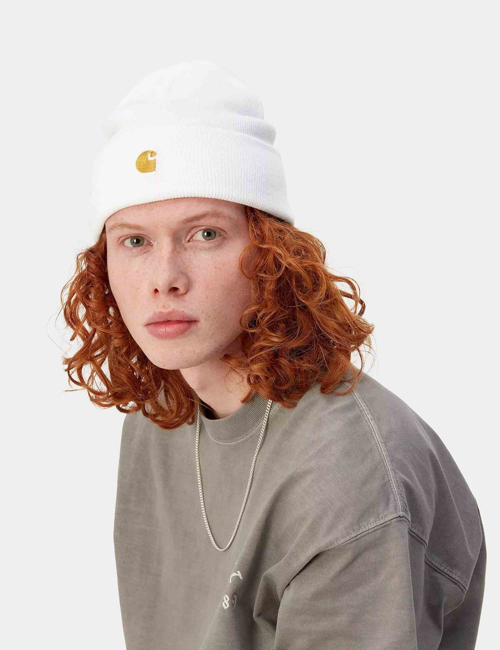Chase Beanie Hat - White/Gold