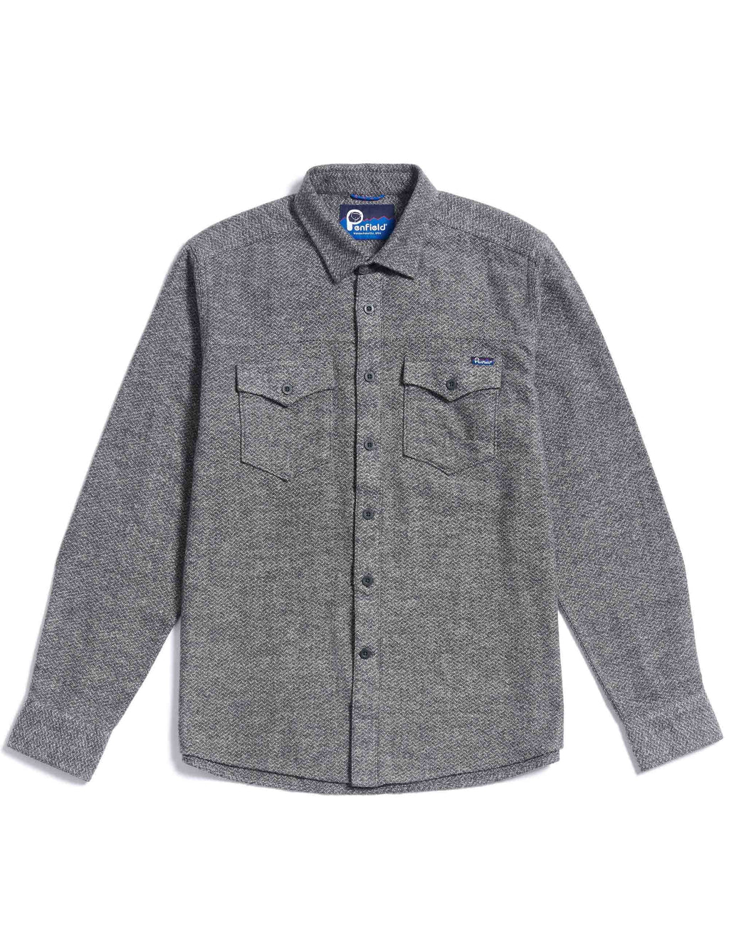 Brushed Textured Overshirt - Mid Grey Heather
