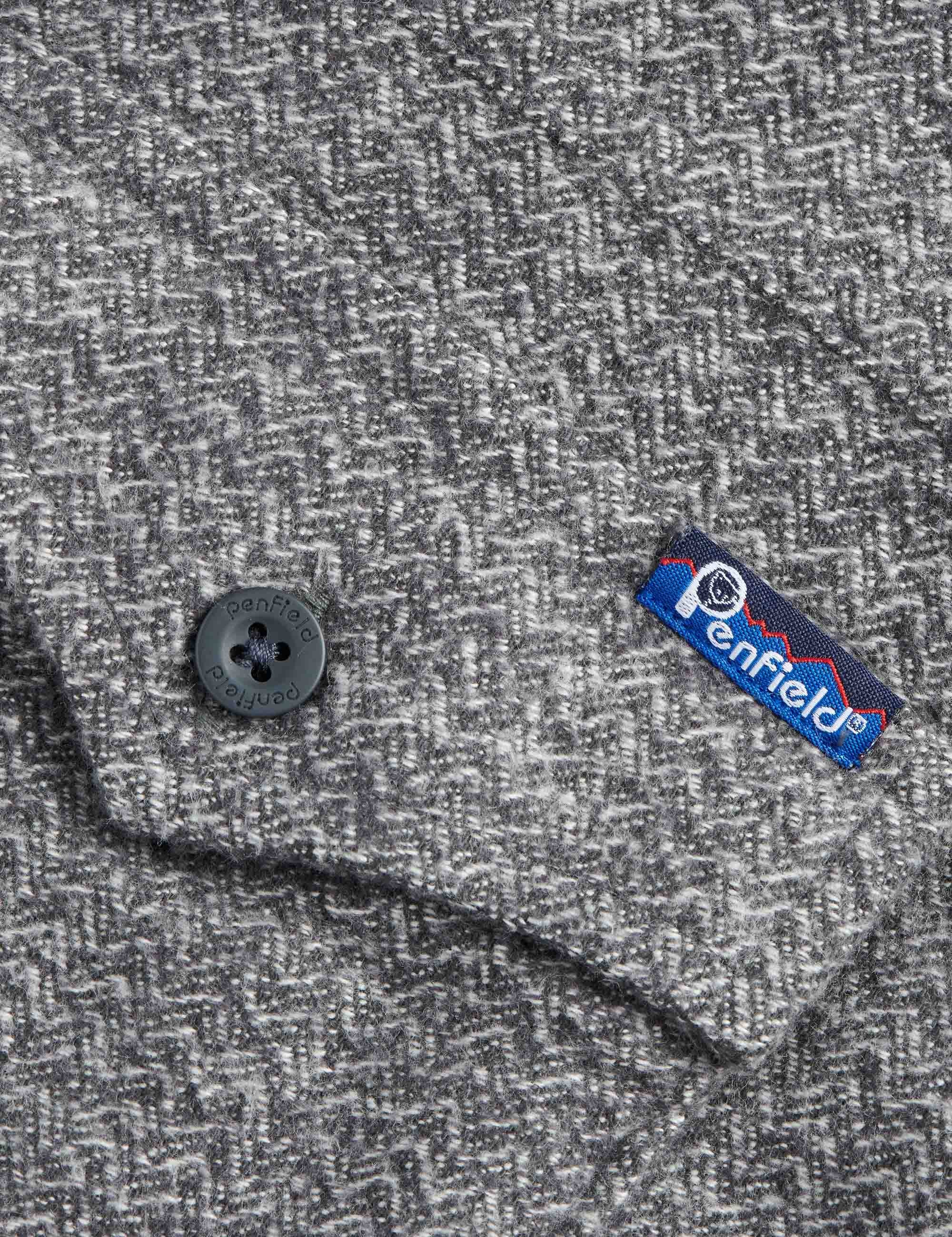 Penfield Brushed Textured Overshirt - Mid Grey Heather