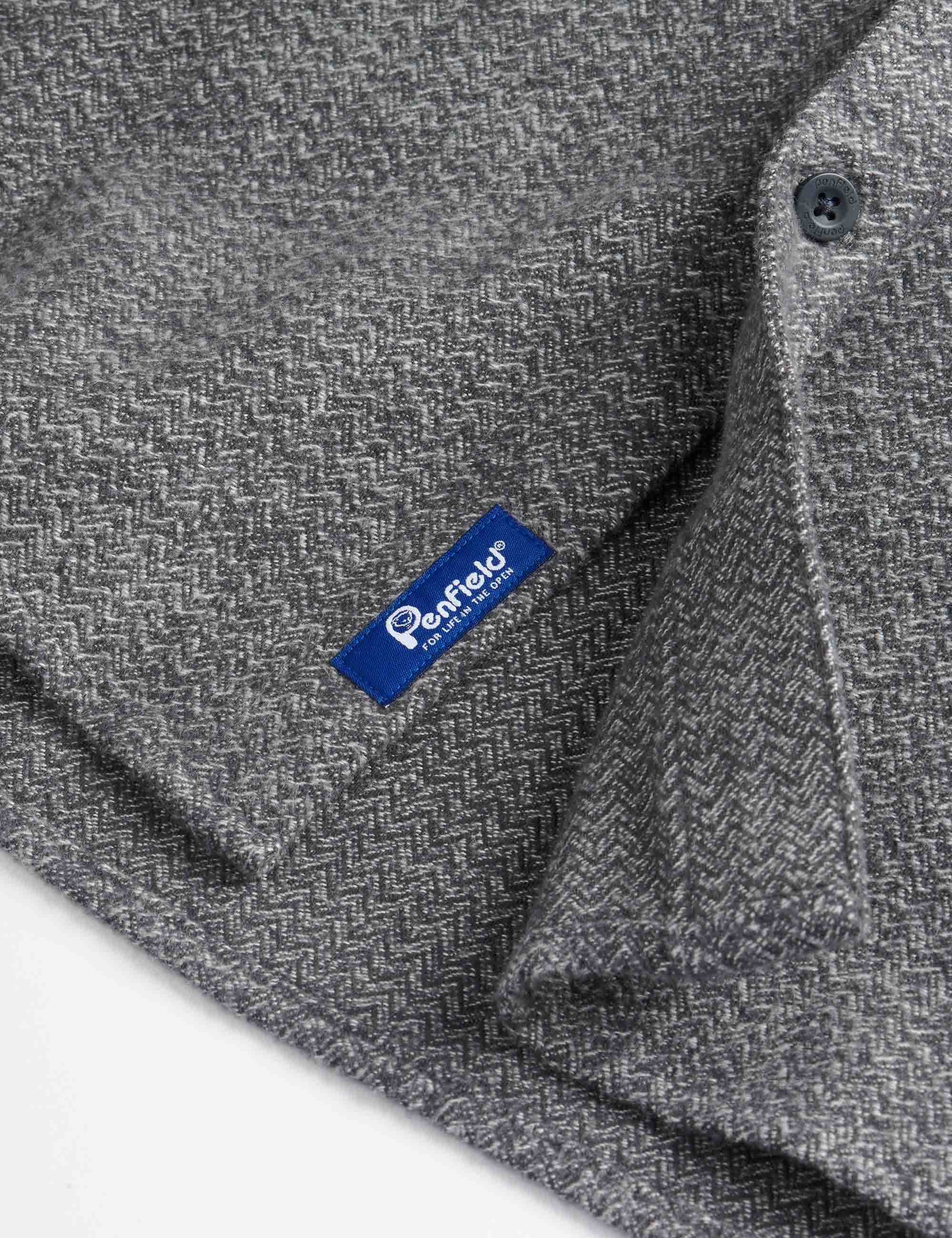 Penfield Brushed Textured Overshirt - Mid Grey Heather