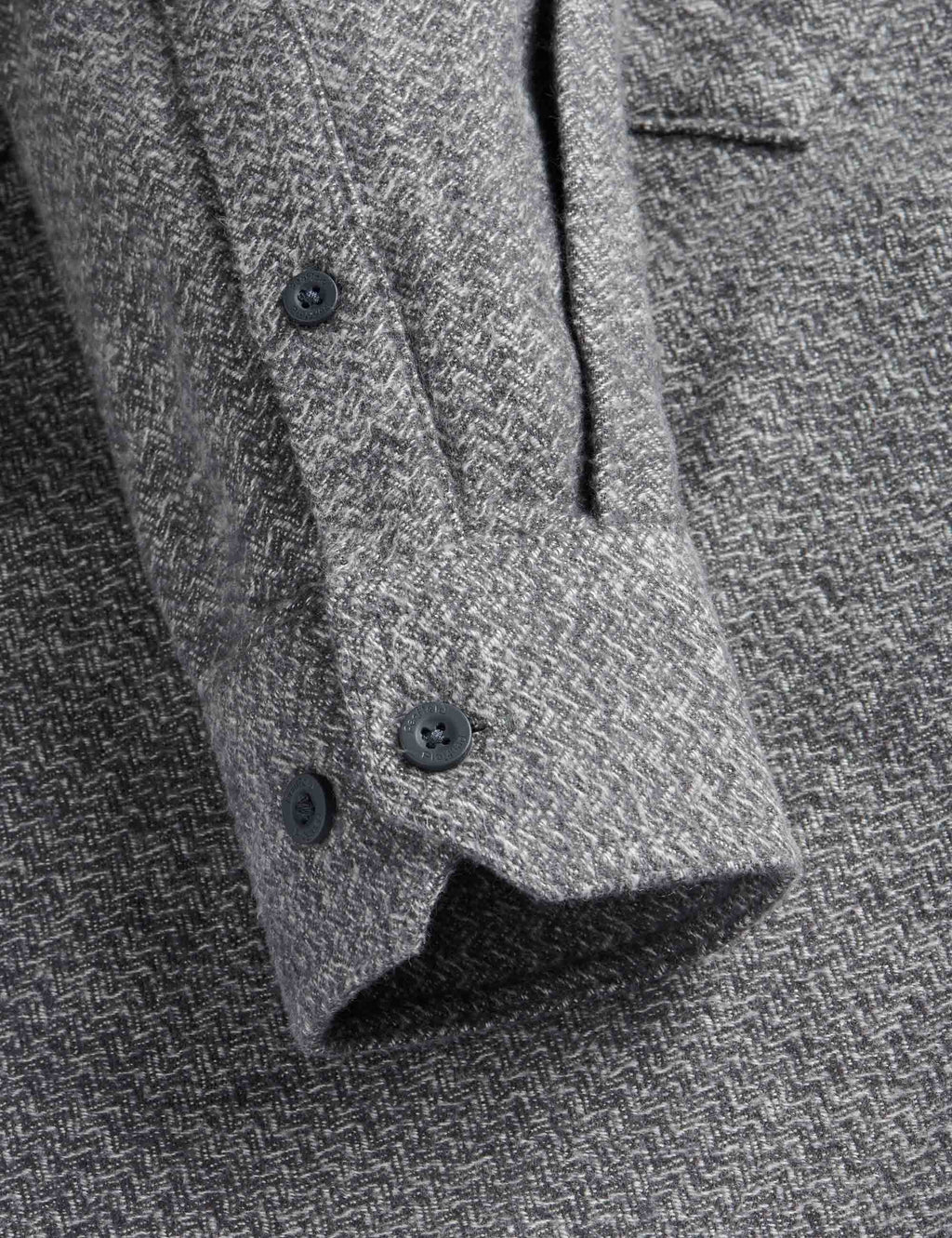 Brushed Textured Overshirt - Mid Grey Heather