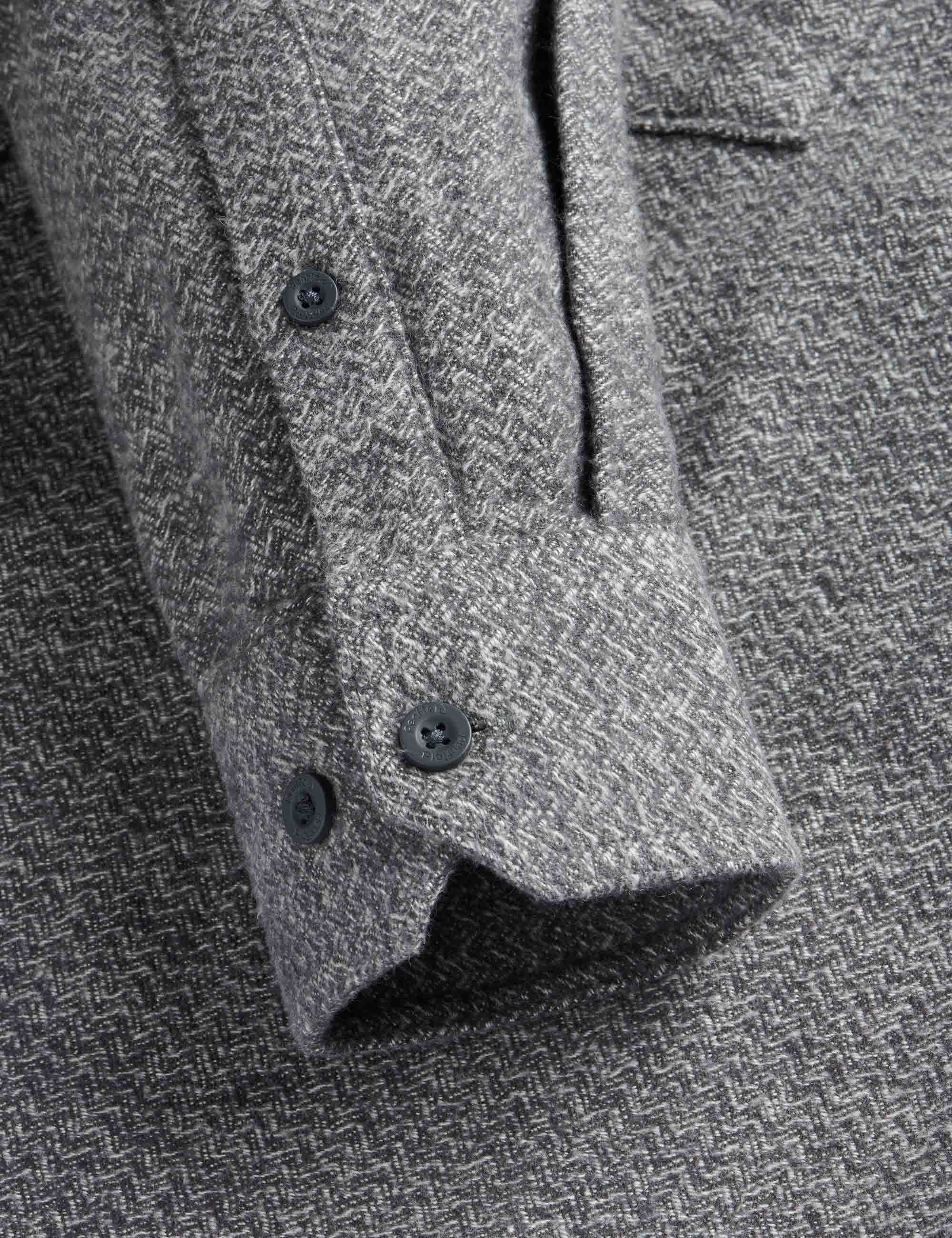 Penfield Brushed Textured Overshirt - Mid Grey Heather