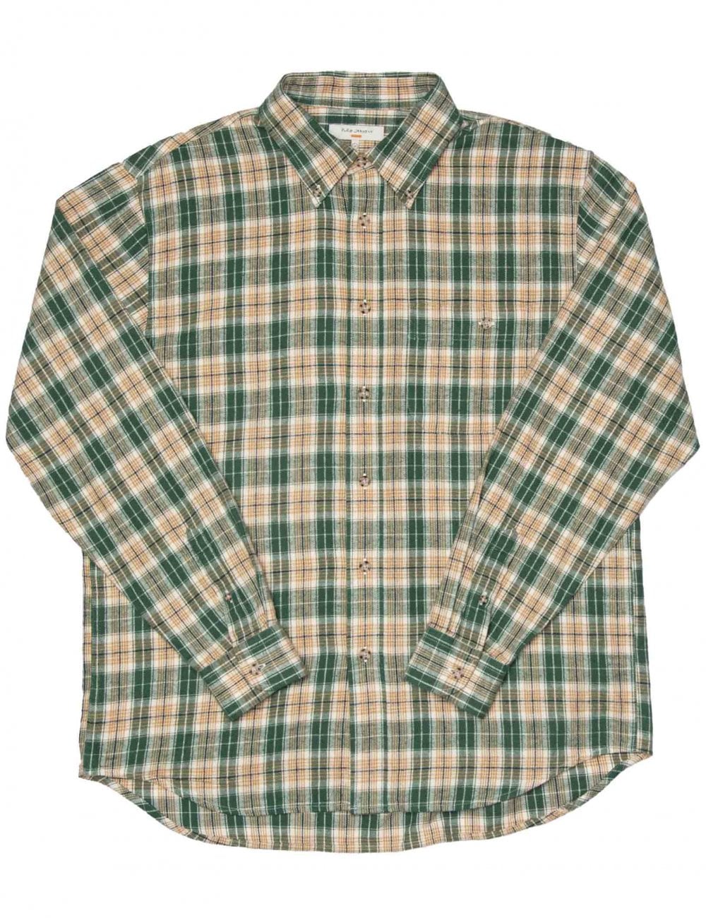 Nudie Jeans Julian Farm Check Shirt - Racing Green