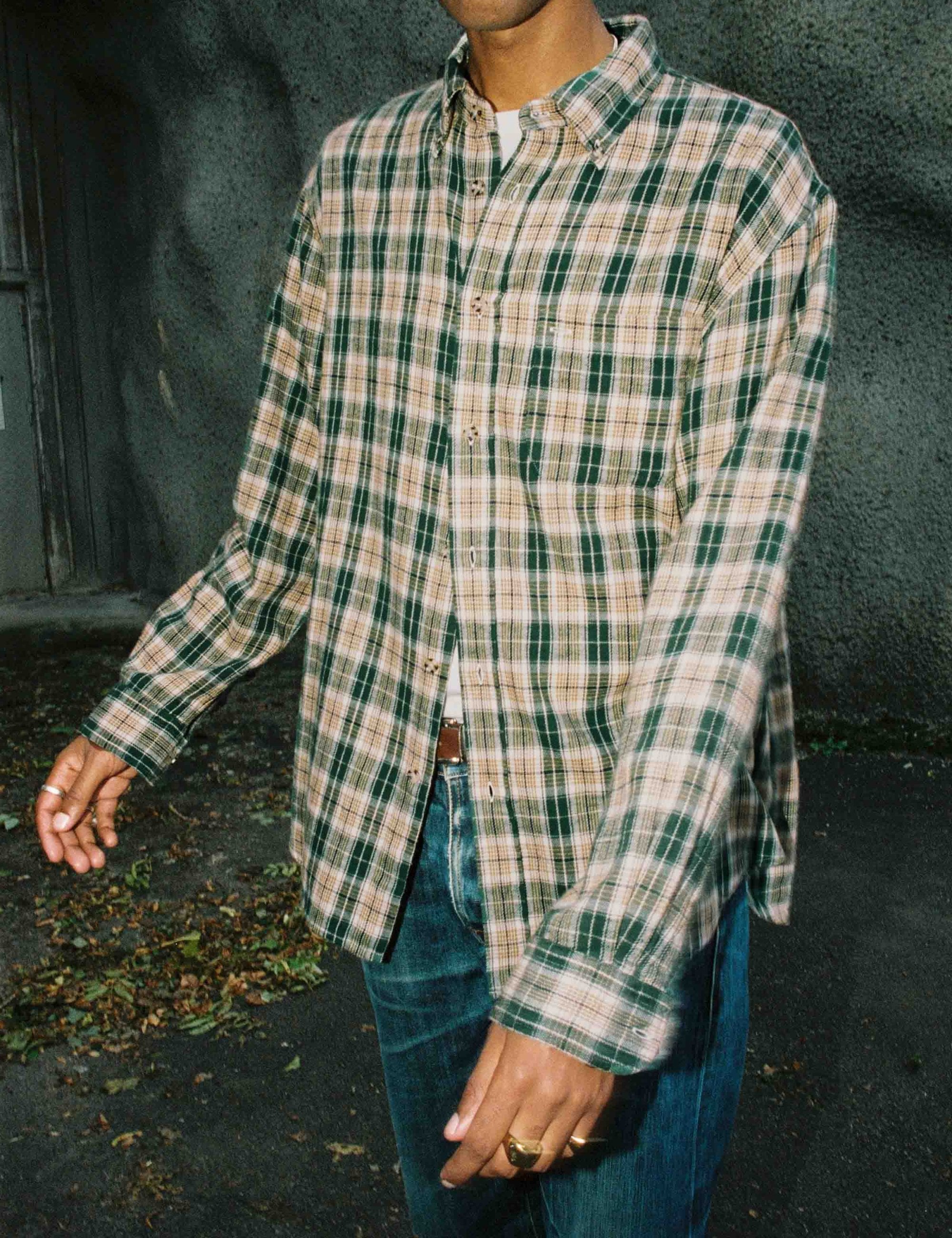 Nudie Jeans Julian Farm Check Shirt - Racing Green
