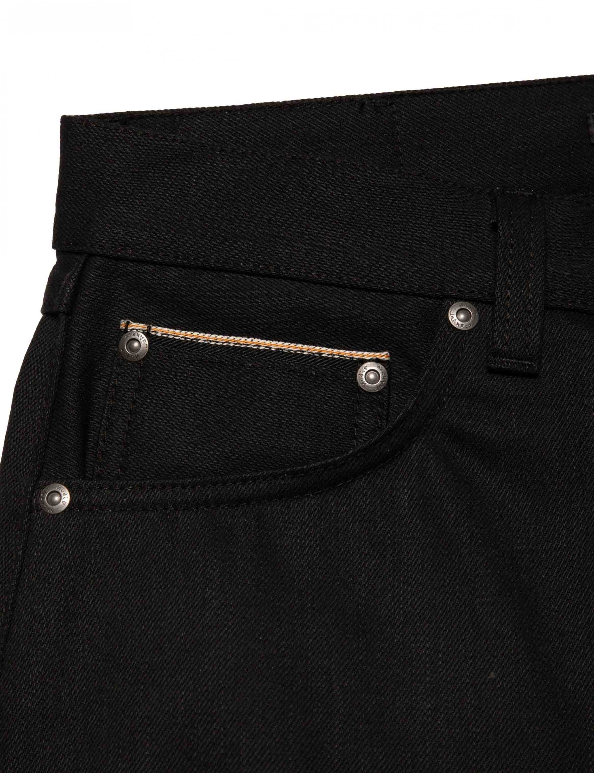 Nudie Jeans Rad Rufus Selvedge Jeans - Dry Black Selvedge