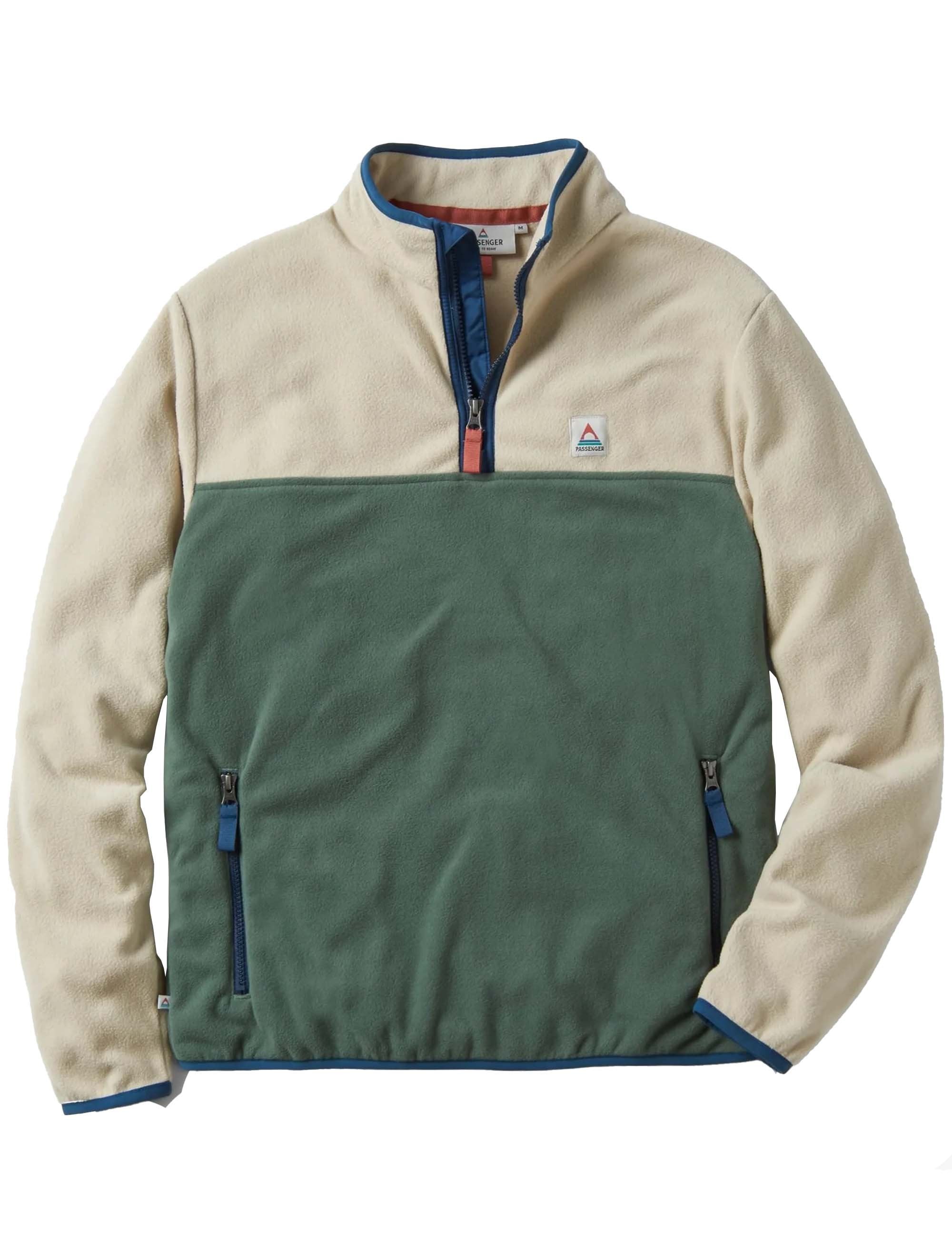 Set Off Polar 1/4 Zip Fleece - Oatmeal/Dark Forest