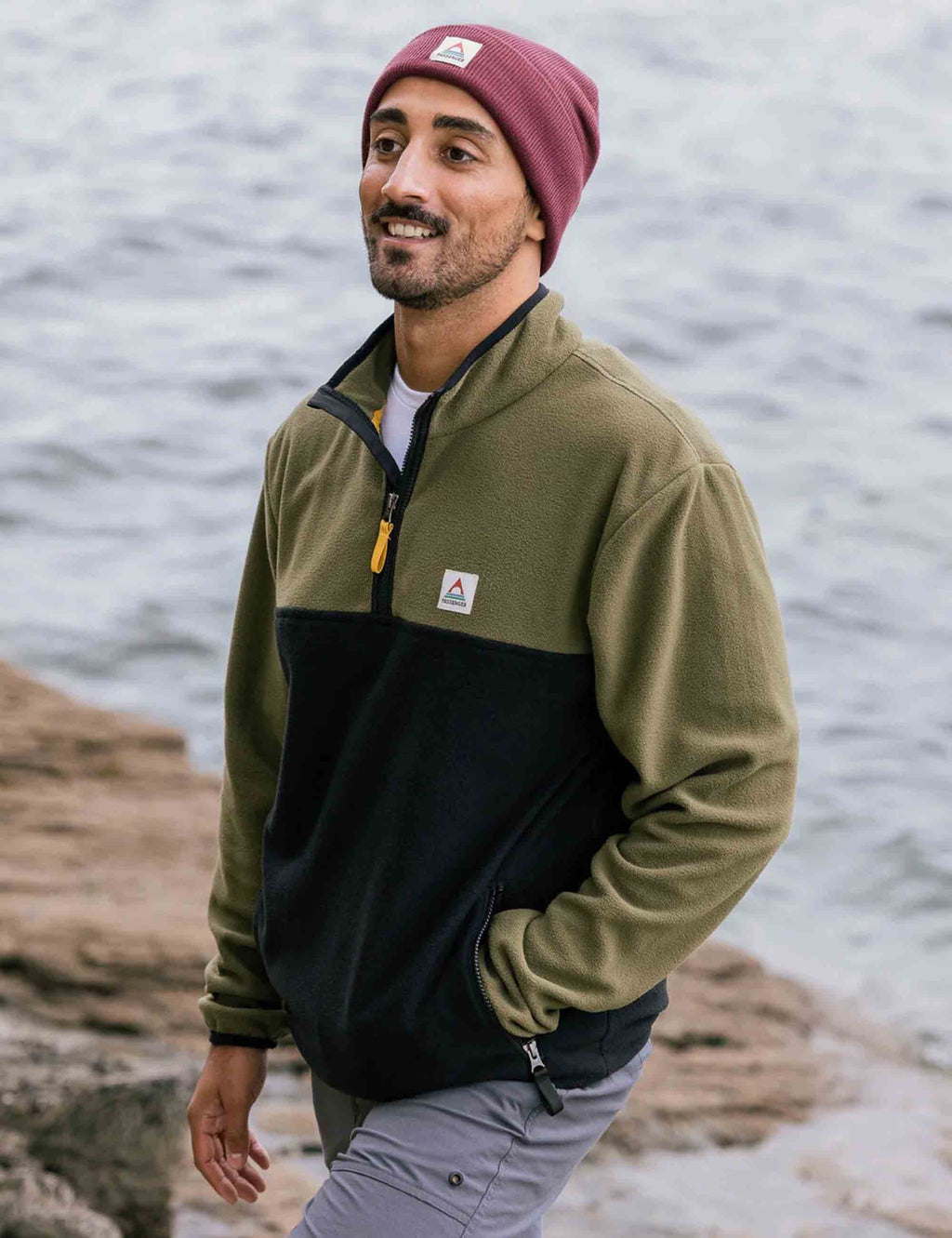 Set Off Polar 1/4 Zip Fleece - Khaki