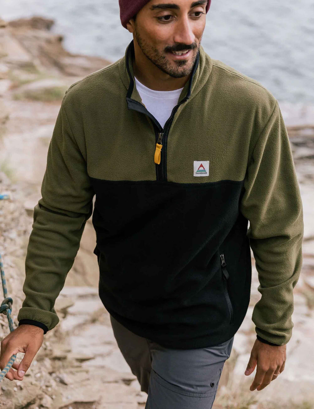 Set Off Polar 1/4 Zip Fleece - Khaki