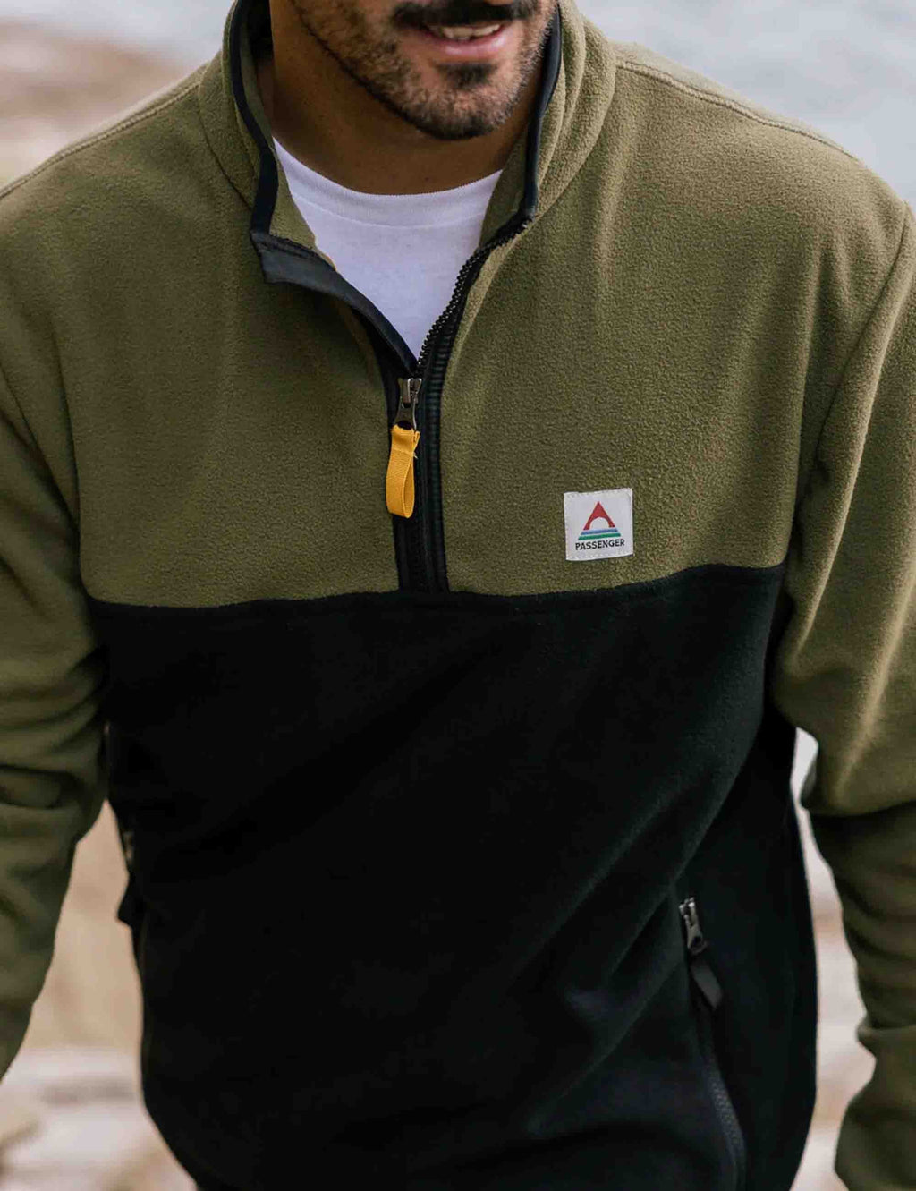 Set Off Polar 1/4 Zip Fleece - Khaki