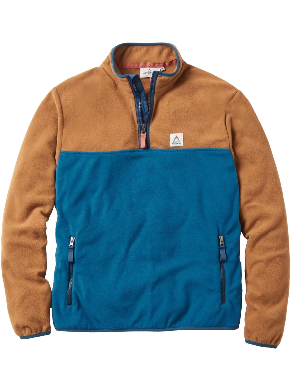 Set Off Polar 1/4 Zip Fleece - Toffee/Blue Steel