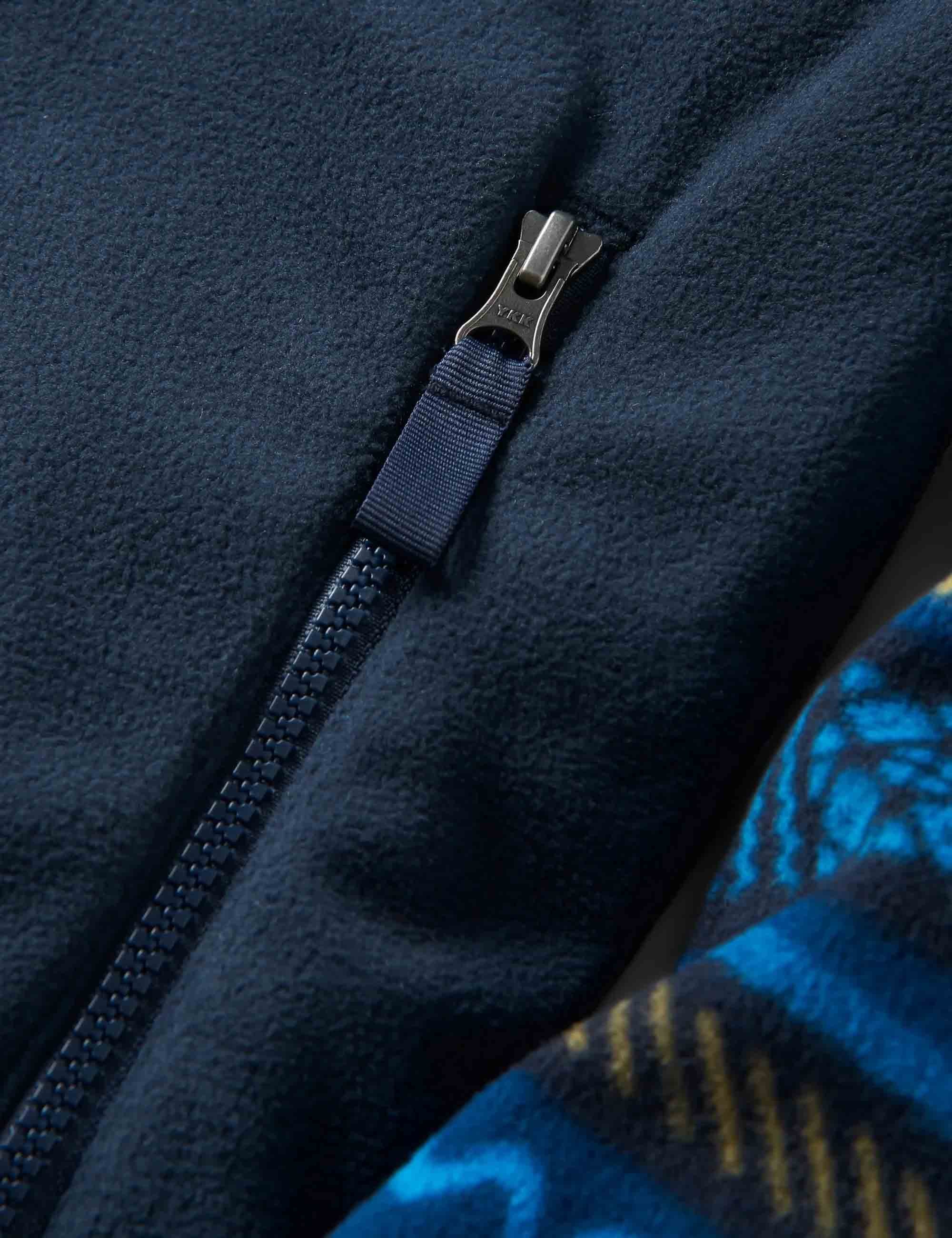 Set Off Polar 1/4 Zip Fleece - Patchwork Stripe/Tidal Blue