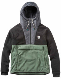 Woodland 1/2 Zip Hooded Polar Fleece - Black/Dark Forest
