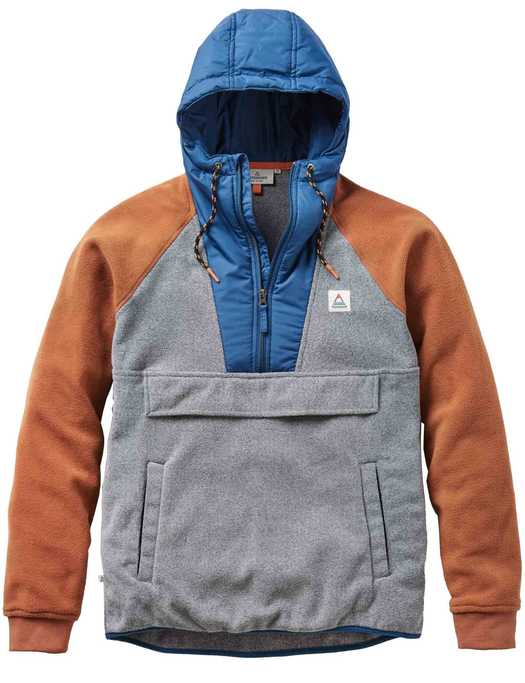 Woodland 1/2 Zip Hooded Polar Fleece - Grey Marl