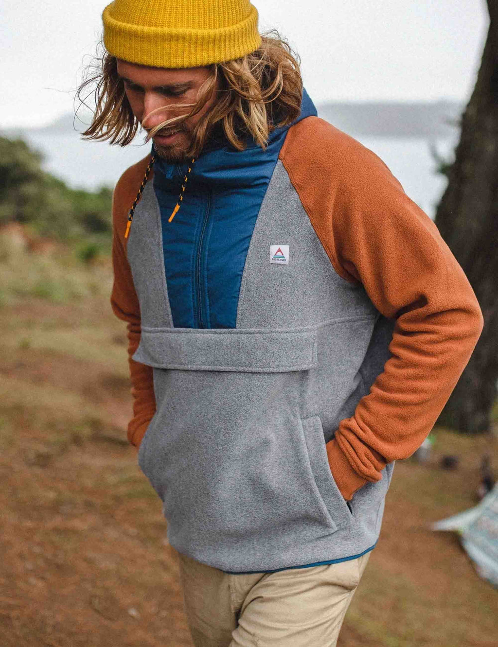 Woodland 1/2 Zip Hooded Polar Fleece - Grey Marl