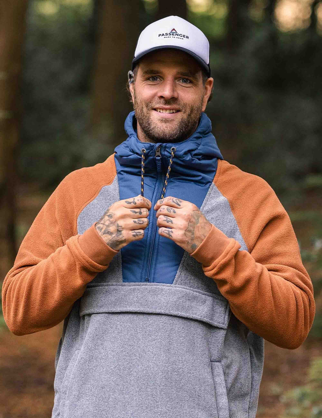 Woodland 1/2 Zip Hooded Polar Fleece - Grey Marl