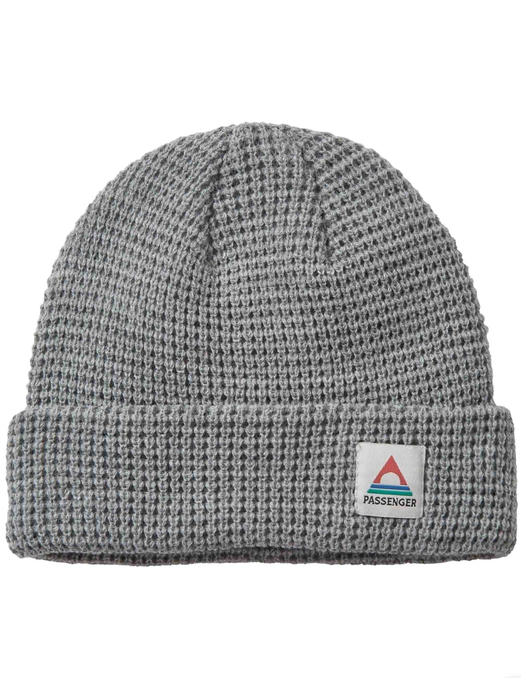 Moss Double Layer Waffle Beanie Hat - Grey Marl