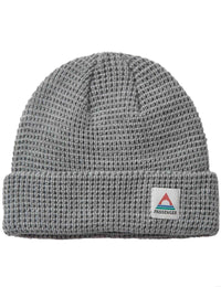 Moss Double Layer Waffle Beanie Hat - Grey Marl